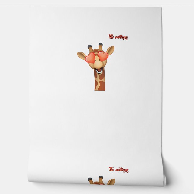 Emoji Happy Love Eyes Giraffe Face Behang (Afrollen)
