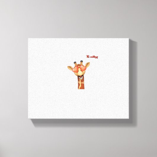 Emoji Happy Love Eyes Giraffe Face Canvas Afdruk (Voorkant)