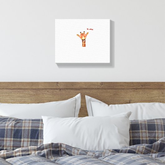 Emoji Happy Love Eyes Giraffe Face Canvas Afdruk (Insitu (Slaapkamer))