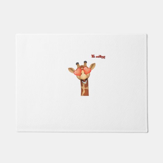 Emoji Happy Love Eyes Giraffe Face Deurmat (Voorkant)