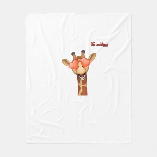 Emoji Happy Love Eyes Giraffe Face Fleece Deken (Voorkant)
