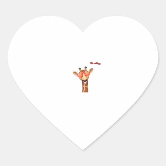 Emoji Happy Love Eyes Giraffe Face Hart Sticker (Voorkant)