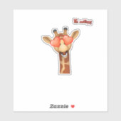 Emoji Happy Love Eyes Giraffe Face Sticker (Vel)
