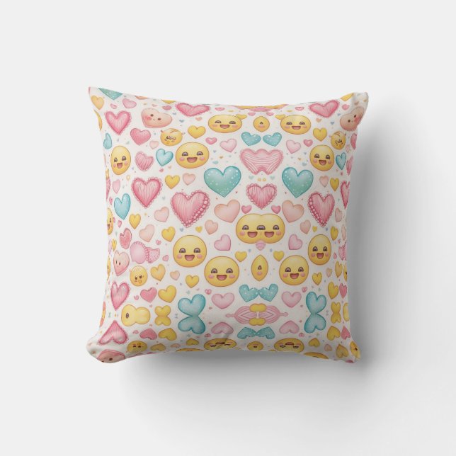 Emoji Hartjes Kussen (Voorkant)