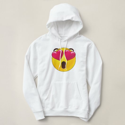Emoji Heart Eyes Valentijnse  Hoodie (Design voorkant)