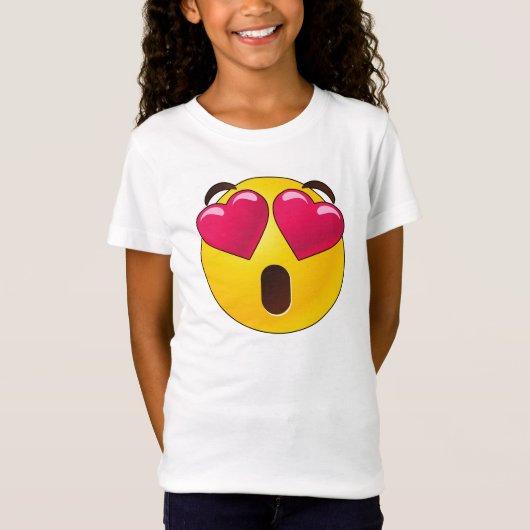 Emoji Heart Eyes Valentijnse T-Shirt (Voorkant)
