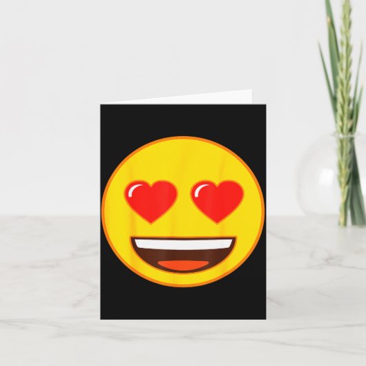 Emoji Heart Eyes Yellow Smile Face  Kaart (Voorkant)