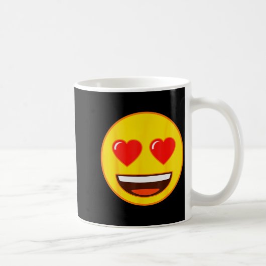 Emoji Heart Eyes Yellow Smile Face Koffiemok (Rechts)