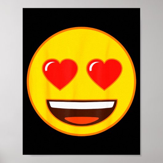 Emoji Heart Eyes Yellow Smile Face Poster (Voorkant)