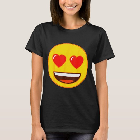Emoji Heart Eyes Yellow Smile Face  T-shirt (Voorkant)