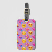 Emoji Hearts and Love Pink Patternsd Bagagelabel (Voorkant (verticaal))