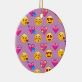 Emoji Hearts and Love Pink Patternsd Keramisch Ornament (Rechts)