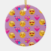 Emoji Hearts and Love Pink Patternsd Keramisch Ornament (Voorkant)