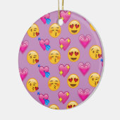 Emoji Hearts and Love Pink Patternsd Keramisch Ornament (Links)