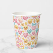 Emoji Hearts Party Paper Cup Papieren Bekers (Achterkant)