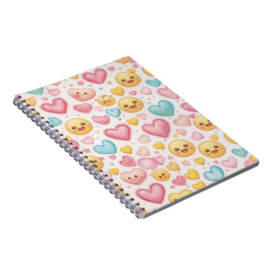 Emoji Hearts Vibes Notebook Notitieboek (Rechterzijde)