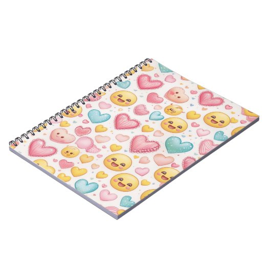 Emoji Hearts Vibes Notebook Notitieboek (Linkerzijde)