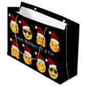Emoji Holiday met persoonlijke tekst Groot Cadeauzakje (Voorkant Gekanteld)