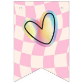 Emoji holografische glimlach roze vlaggetjes (Eerste vlag)