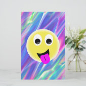 emoji hologram briefpapier (Staand voorkant)