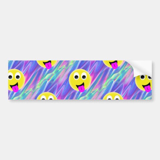 emoji hologram bumpersticker (Voorkant)