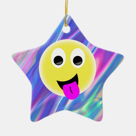 emoji hologram keramisch ornament (Voorkant)