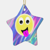 emoji hologram keramisch ornament (Links)