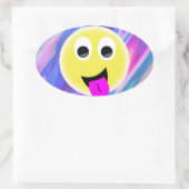 emoji hologram ovale sticker (Tas)