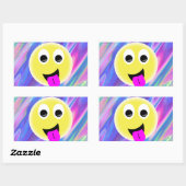 emoji hologram rechthoekige sticker (Vel)