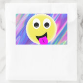 emoji hologram rechthoekige sticker (Tas)