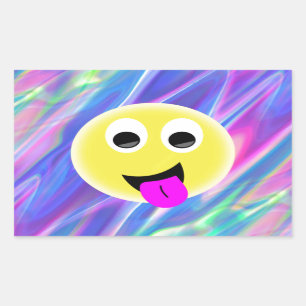 emoji hologram rechthoekige sticker
