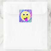 emoji hologram vierkante sticker (Tas)