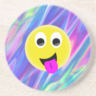 emoji hologram zandsteen onderzetter