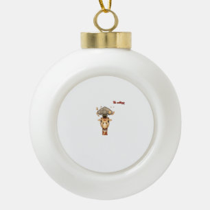 Emoji hoofd exploderende giraffe gezicht keramische bal ornament