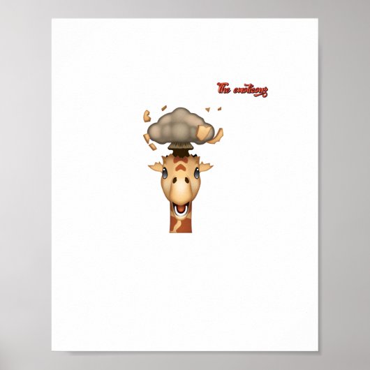 emoji hoofd exploderende giraffe gezicht poster (Voorkant)
