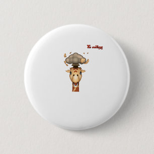 Emoji hoofd exploderende giraffe gezicht ronde button 5,7 cm