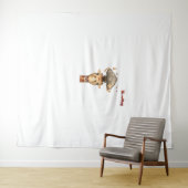 Emoji hoofd exploderende giraffe gezicht wandkleed (In Situ (horizontaal))