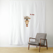 Emoji hoofd exploderende giraffe gezicht wandkleed (In situ)