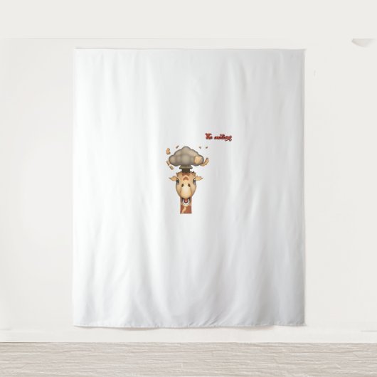 Emoji hoofd exploderende giraffe gezicht wandkleed (Voorkant)