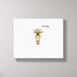 emoji hoofd ontploffende giraffe gezicht   canvas afdruk