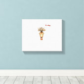 emoji hoofd ontploffende giraffe gezicht   canvas afdruk (Insitu (Houten vloer))