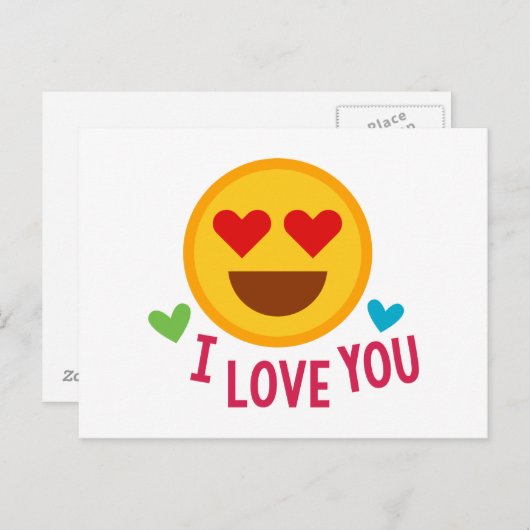 Emoji I hou van je Briefkaart (Voorkant / Achterkant)