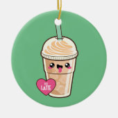 Emoji Iced Latte Keramisch Ornament (Voorkant)