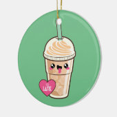 Emoji Iced Latte Keramisch Ornament (Links)