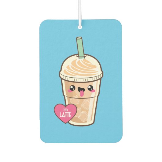 Emoji Iced Latte Luchtverfrisser (Voorkant)