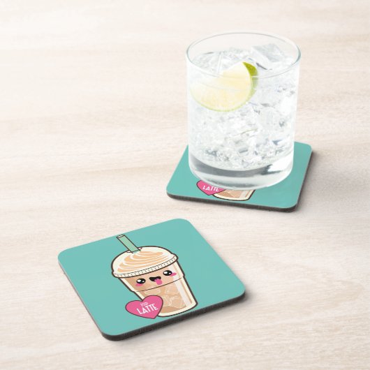 Emoji Iced Latte Onderzetter (Rechterzijde)