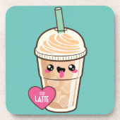 Emoji Iced Latte Onderzetter (Voorkant)