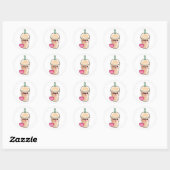 Emoji Iced Latte Ronde Sticker (Vel)