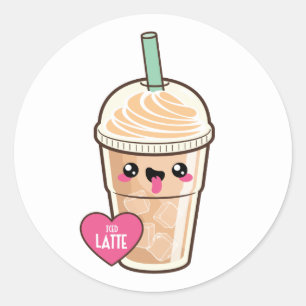Emoji Iced Latte Ronde Sticker