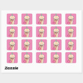 Emoji Iced Latte Vierkante Sticker (Vel)